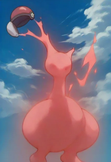 score_9, score_8_up, score_7_up, score_6_up, pokeball capture, energy conversion, pink glow, ((pink glowing body)),master ball, open pokeball, sucking into pokeball, surprised, looking at viewer, solo,