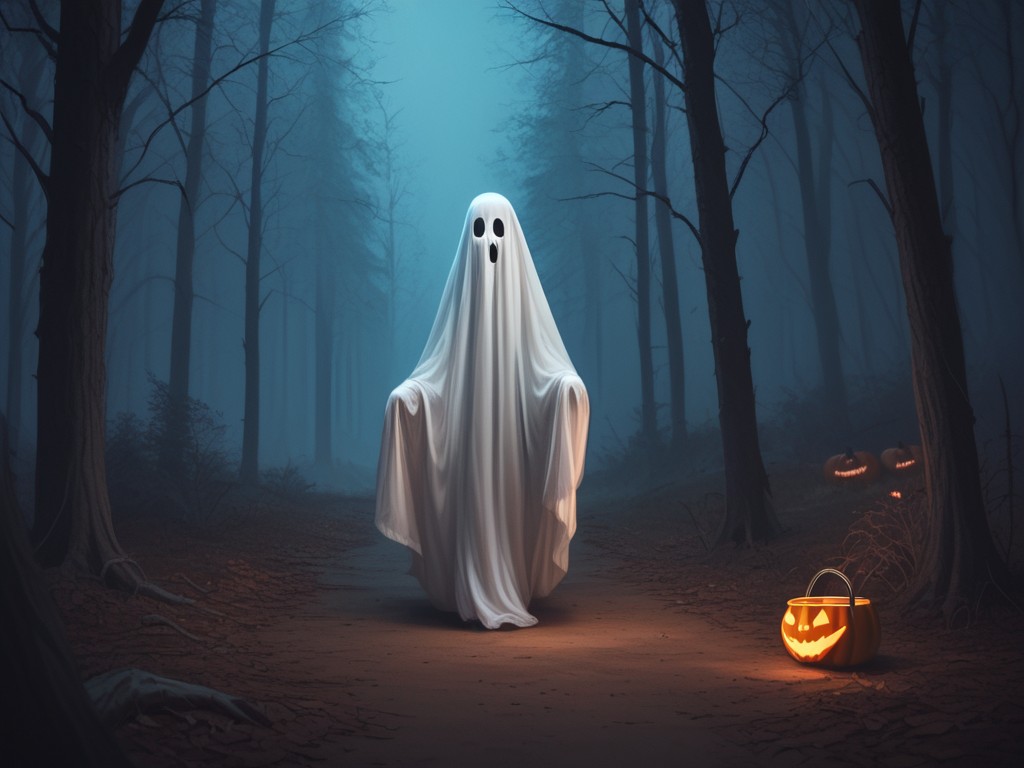 score_9, score_8_up, score_7_up,creepy,scary, white ghost,BREAK,, realistic, arms,forest, trees, walking, holding a halloween bucket, 1 ghost, night, white haze, transparent ghost <lora:white_ghost:1>