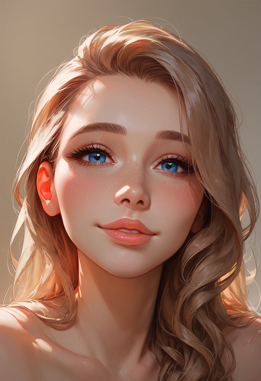 score_9, score_8_up, score_7_up,score_6_up, rating_safe, Expressiveh, (1girl), ((solo)), (the_same_girl_throughout), 18 year old girl, cute face, happy face, smiling:1.5, (((playful))), innocent girl, petite, (bold eyeliner:0.5), blue eyes:0.4, (pouty lips), blushing, flawless skin,  detailed face, detailed lips, detailed eyes, looking at viewer, (portrait shot of girls face), (((closeup:1.8))), ((face in frame:1.5)), (beautiful face)