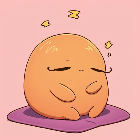 score_9, score_8_up, score_7_up,
masterpiece, best quality, detailed, amazing quality,
simple background,
solo, no humans, gudetama, closed eyes, sleeping,
easynegative, yellow, white,