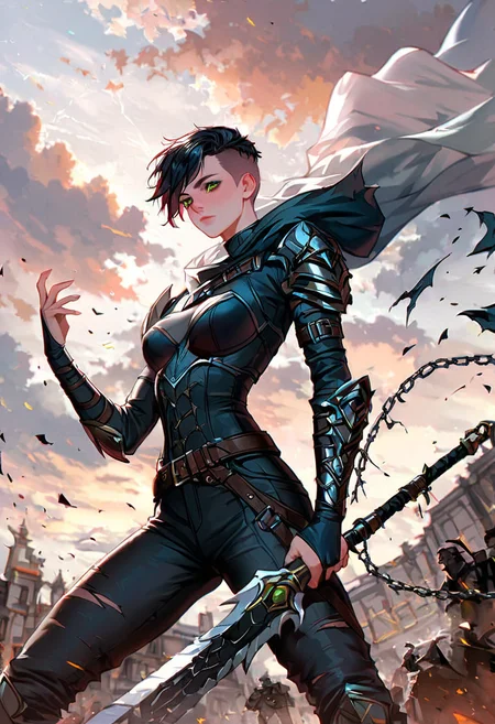 (score_9, score_8_up:1.1), score_7_ up, highly detailed, , zPDXL, ((1 girl,)) slender, petite ,Storm elven rogue, stealth and cunning, short black hair in a pixie cut, piercing green eyes, leather armor with metal accents, skilled in thievery and deception. she wear Storm cloud grey drow regalia, spidersilk hooded robe, drow signature weapon, spiderweb ring, vermin familiar totem. ,  dynamic pose, detialed background
, masterpeice, detailed, intricated details, 8k, ultraclear <lora:detailed_notrigger:1>, wide angle, detailed scene, detailed faces, perfect quality, tranding on artstation, incredible details , Painstaking Attention To Details ,  <lora:OMG-Is-DucHaiten_v1.0:1> ziprealism