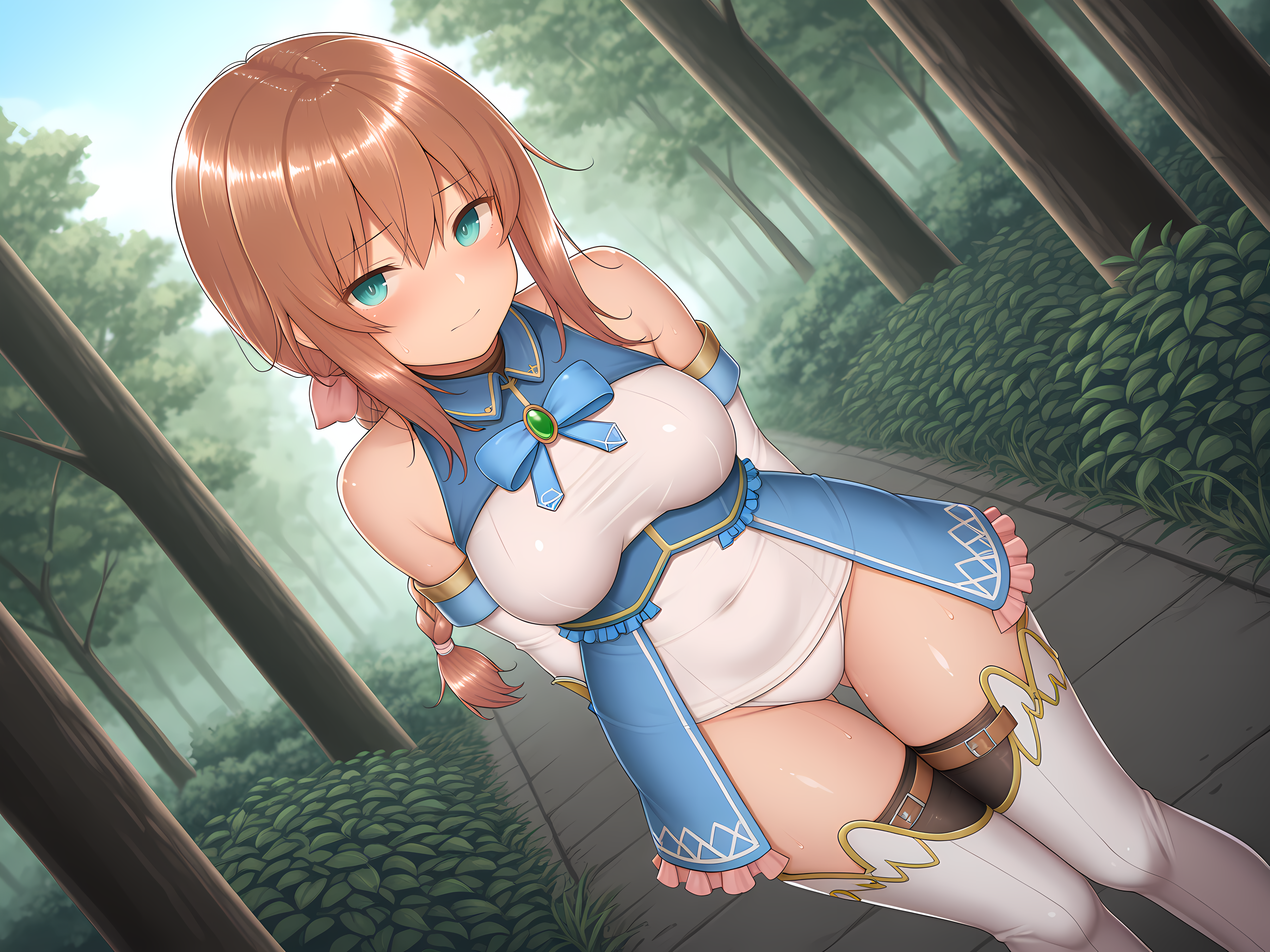 <lora:1:0.7>,1girl,amane,mgc outfit,outdoors,medium breasts,looking at viewer,thigh boots,, masterpiece,best quality,amazing quality,