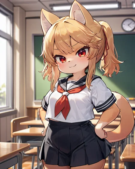 general,highres, ultra-detailed,very aesthetic,best quality
cowboy shot, classroom
<lora:himekachan:1> himeka-chan, sailor uniform, white shirt, short sleeves smile