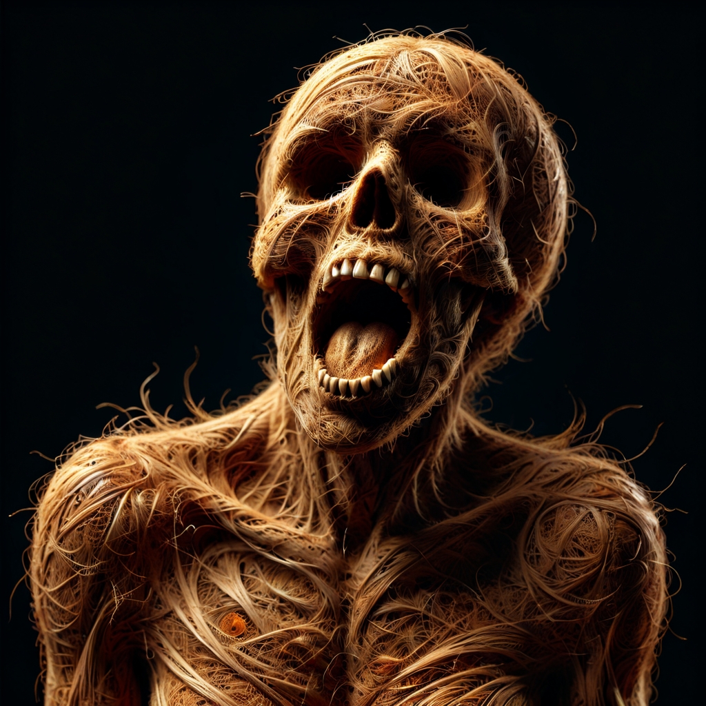 pamcocomat the scream,realistic,highly detailed,lifelike,studio photo,dynamic, warm light,cinematic,masterpiece,intricate,hdr,abstract fractal ultrarealistic,  black backgroundfull depth of field and realistic textures,highly detailed,masterpiece,high quality, 8K Ultra HD