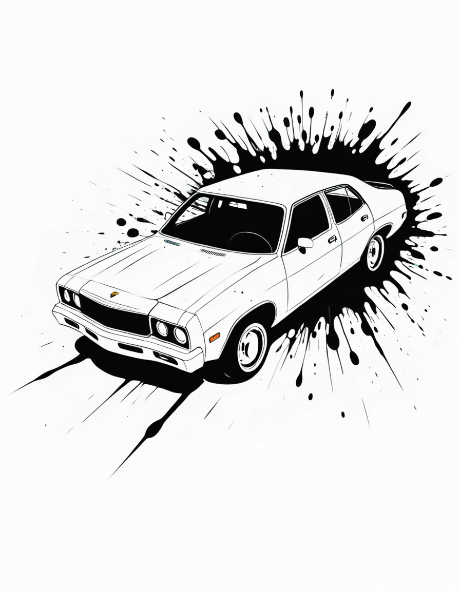 lineartlora, explosion, car