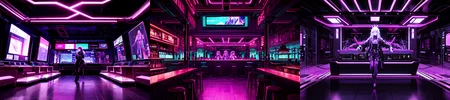 highly insanely detailed, masterpiece, top quality, best quality, highres, 4k, 8k, RAW photo, (very aesthetic, beautiful and aesthetic),
__lazy-wildcards/subject/env-bg-interior/cyberpunk_club/prompts__,
<lora:Cyberpunk_Club:0.3>,
(1girl:1.3), 1other,
__lazy-wildcards/dataset/background__,âââ