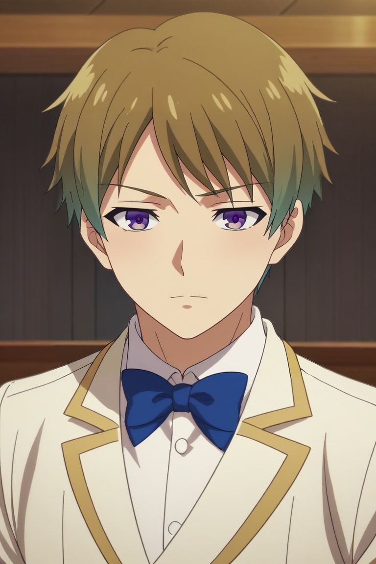 score_9, score_8_up, score_7_up, source_anime, rating_safe, , anime screencap, , official style, , , 1boy, solo, male focus, <lora:yousuke_hirata_pony:0.98>, yousuke_hirata, brown hair, purple eyes, short hair, , conductor costume, <lora:sdxl_lightning_8step_lora:1>