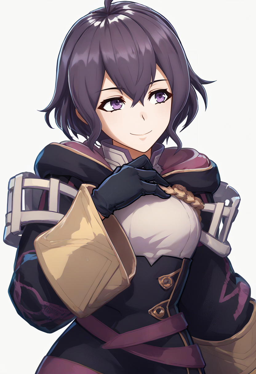 score_9, score_8_up, score_7_up, source_anime, 1girl, solo, <lora:zs_EngagePortraitsXL:1> engageportraits, portrait, white background ADDCOMM
smile, hand on own chest, <lora:femorgan-pdxl-nvwls-v1:1> feMorgan, short dress, black gloves