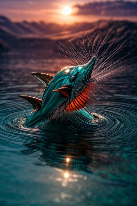 masterpiece, best quality, ultra-detailed, realistic, 8k, (emphasize super adorable and cuteness overloads of delicate Dolphins dancing and jumping above the water happily, ultra realistic Dolphins, very detailed Dolphins, highest quality Dolphins:1.37), perfect shadow, beautiful lighting, pine tree, flowers fields, many kinds of flowers, a couple of rabbits on very distant, lakes, meadows, glitter, afternoon, sun, sunset, out-of-this-world scenery, lifelike, naturalism, greatest naturalism photo, immaculate detailed realism photography, rich colors, best colors perfect composition, perfect colors, colorful, clear photo, intrigue nature panorama, delicate nature photo, immaculate micro-details nature elements, (out-of-this-world scenery:1.23), beautiful landscape, beautiful flowers, crystal fantastic, breathtaking beautiful nature, unmatched beauty nature, more nature elements, rich nature elements, beach, (awards winning photography:1.37), trending on artstation, real life photo realistic, perfect proportion, aesthetic, artistic style, surreal, insanely lifelike, top best naturalism photography, greatest detailed, intricate nature details background, depth of field, no human, detailerlora,