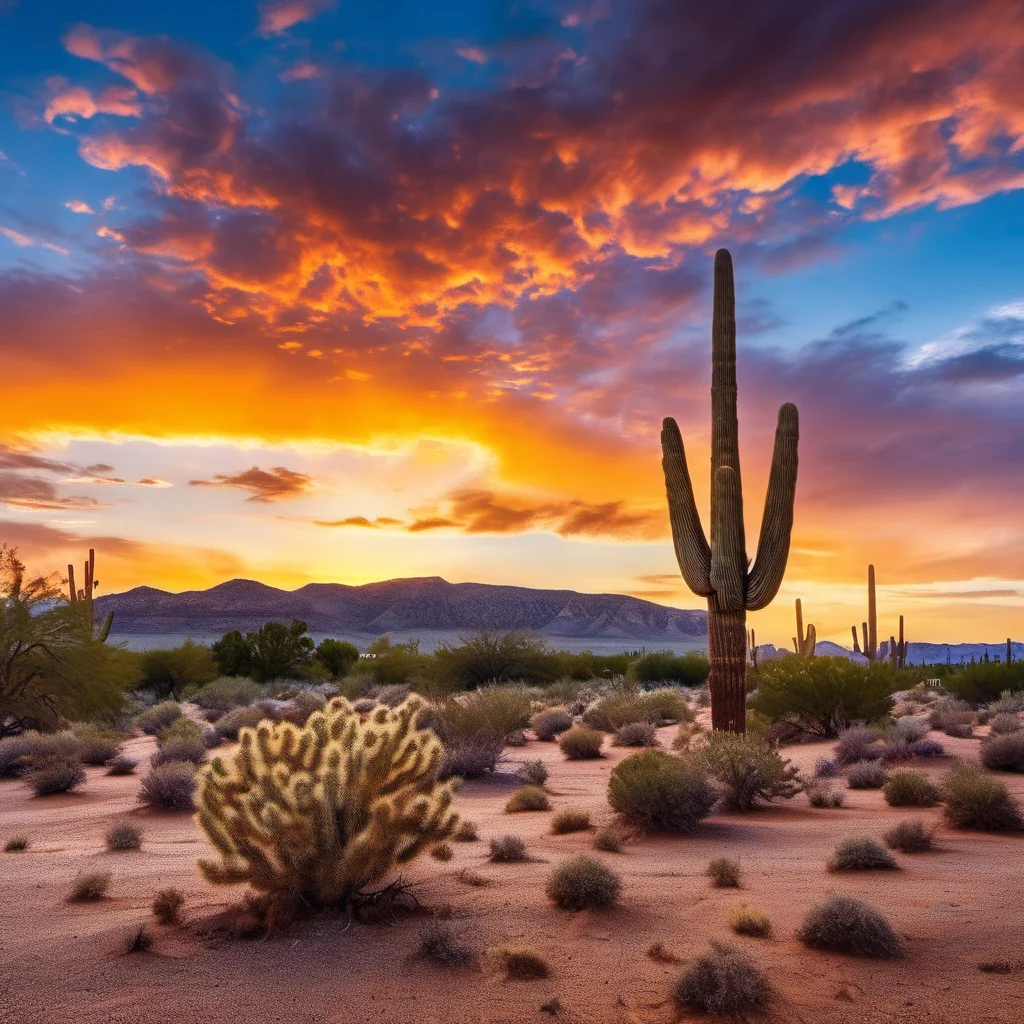 cinematic still, an epic sunset, street view of a desert, nature, vibrant, realistic, professional photograph, 8k, scenery, <lora:HDRv1:1>