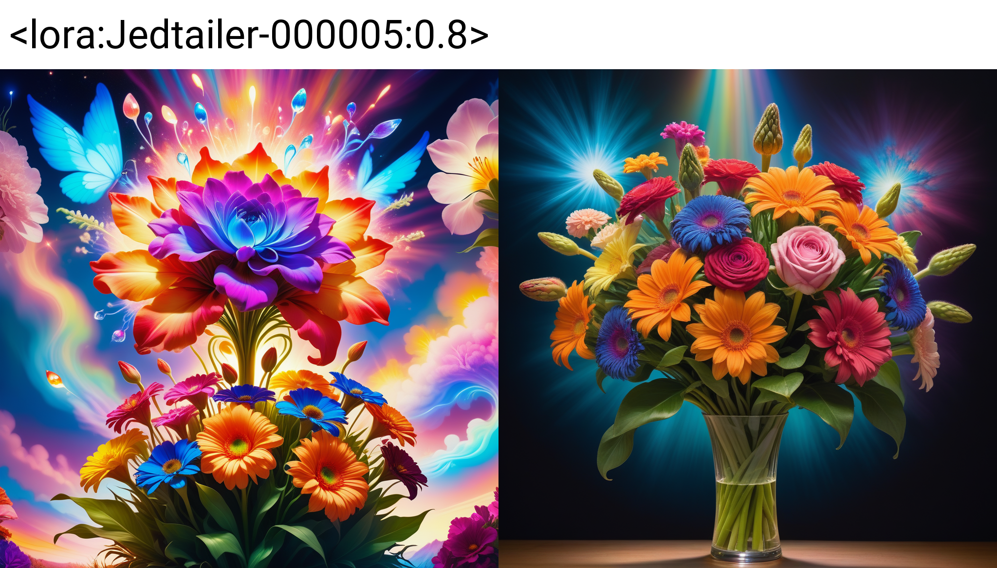Rule of Thirds, spotlight, Interesting  bouquet , Psychedelic Art, surreal, professional fine composition, complex, magical composition, grand illumination, Jed-dtl,  <lora:Jedtailer-000005:0.8>