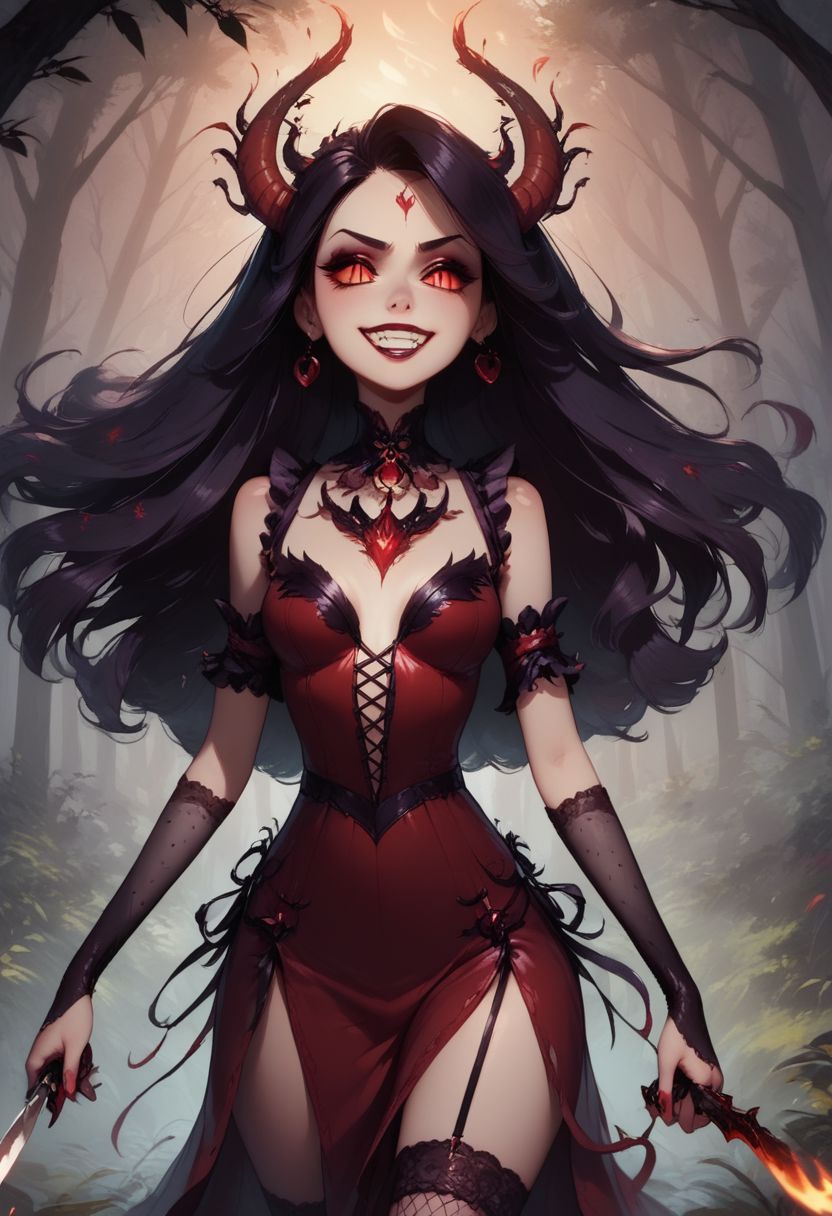 score_9, score_8_up, score_7_up,
2 Beautiful Ukrainian women, twins, slit pupils, evil expression, maniacal expression, evil grin, wearing detailed and intricate goth outfit, walking in an evil forest, moonlight and fire lighting, holding butcher knife