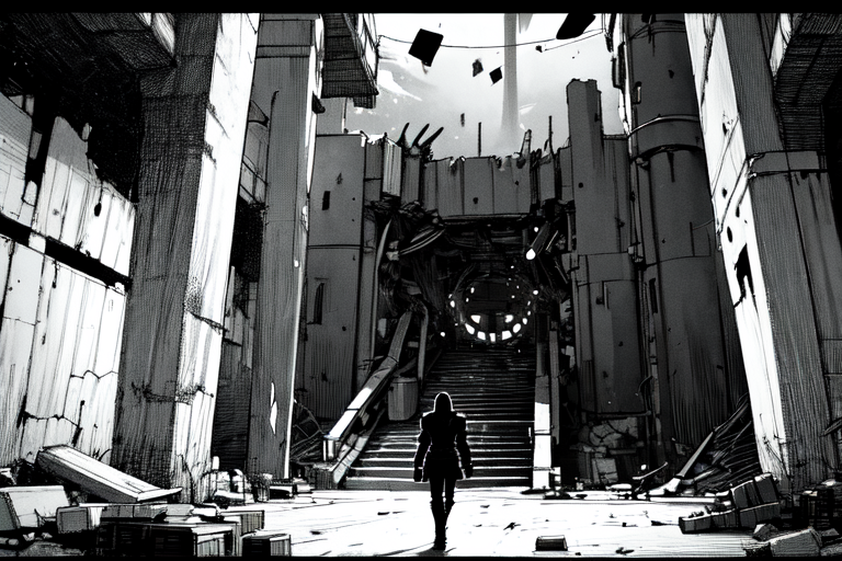 highly insanely detailed, masterpiece, top quality, best quality, highres, 4k, 8k, RAW photo, (very aesthetic, beautiful and aesthetic),  
tsutomu nihei,nihei_tsutomu,blame!,blame gakuen!,abara,TNstyle,sidonia_no_kishi,(megastructure in background,stairs,mausoleum,tower,tunnel,lab,deep horizon,sidonia \(ship\),space,spacecraft,hangar,giant room,city ruins),gauna,gauna mech,ventilation fan,ventilation shaft,toha heavy industries,light particles,concrete walls,metal walls,dark sky,black sky,clouds,cables,tubes,industrial pipes,lantern,letterboxed,bridge,star \(sky\),starry sky,tentacles,bones, 
<lora:ABARA:0.6>, 
(1girl:1.3), 
solo focus, 
massive_dam_structure,waterfront_location,Valley,ancient_temple_complex,royal_tombs,Village,trail,âââ