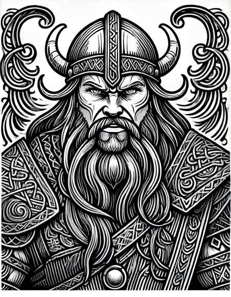 lineartlora, viking, lineart, monochrome, black and white