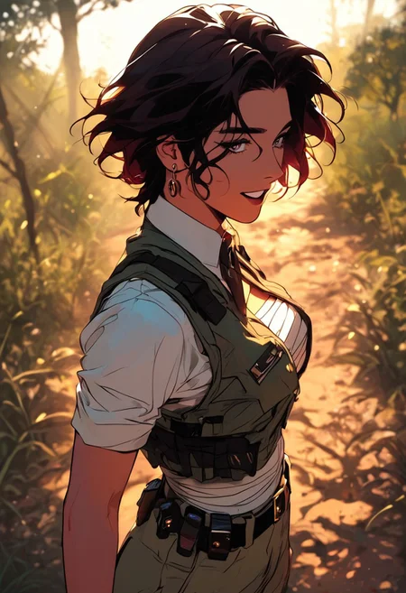 masterpiece,best quality, highly detailed, score_9, score_8_up, score_7_up, score_6_up, source_cartoon,
 BREAK
1girl, warzone journalist, (bandaged breasts), bulletproof vest (open)
BREAK
photographing massacre, from ground, lens cracked, soldiers laughing, blood splatter on camera
 BREAK
dynamic light, warm_light, vibrant colors warm_colors, soft focus, high contrast, textured surfaces, depth of field, golden hour lighting, dramatic shadows, rich details, nature-inspired color palette, playful composition.
,dynamic angle,dynamic light,background,