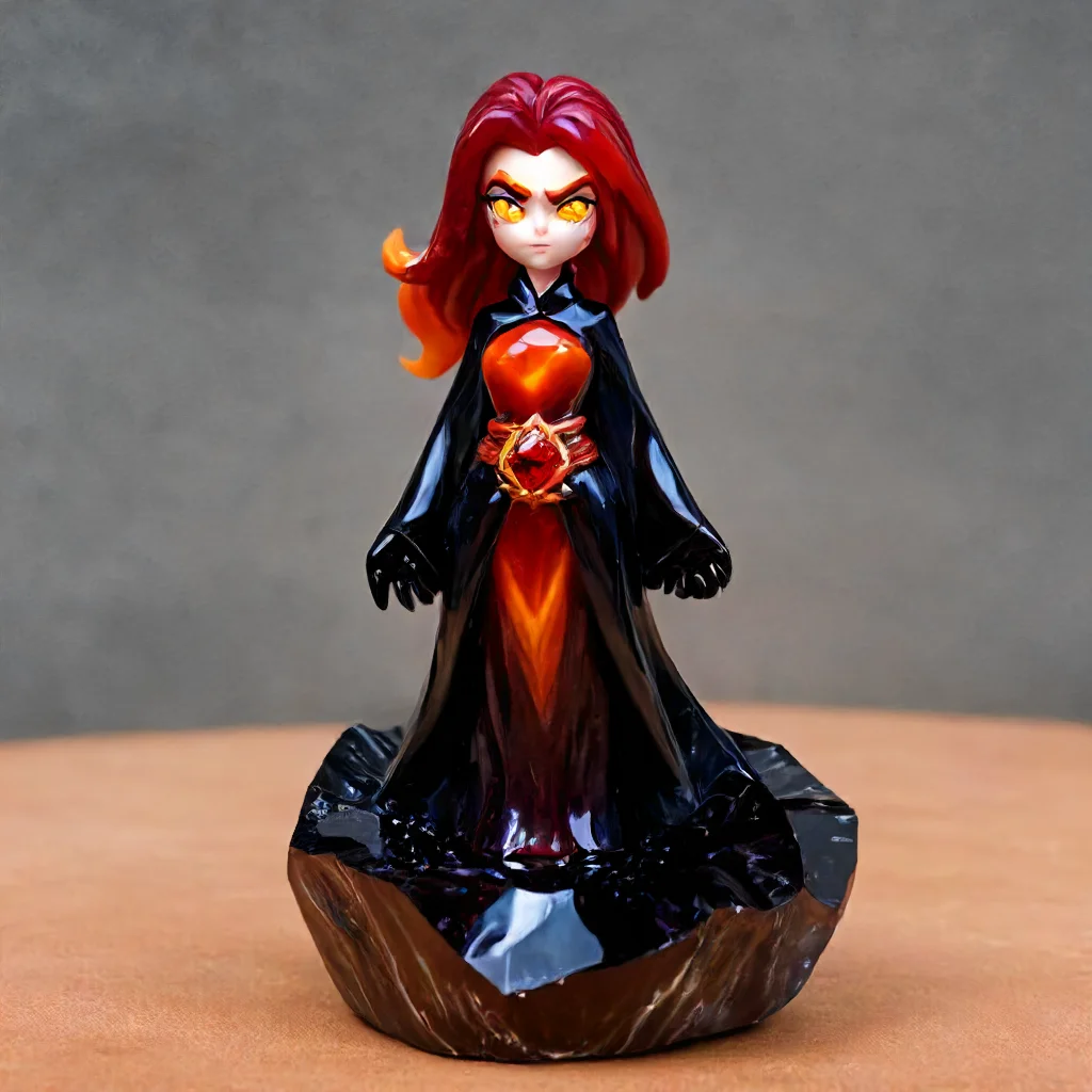 1 girl, Lina made out of obsidian <lora:Obsidian SDXL:1> <lora:LinaSDXL:1>