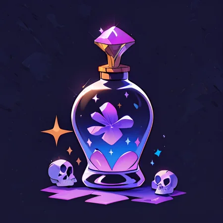 <lora:magicbottle:0.8>, bottle, skull in a bottle, sparkle, black background, <clip:skip:2>, <lora:lcm-lora:1.0>, masterpiece, 8k, high resolution, shallow depth of field, sharp focus