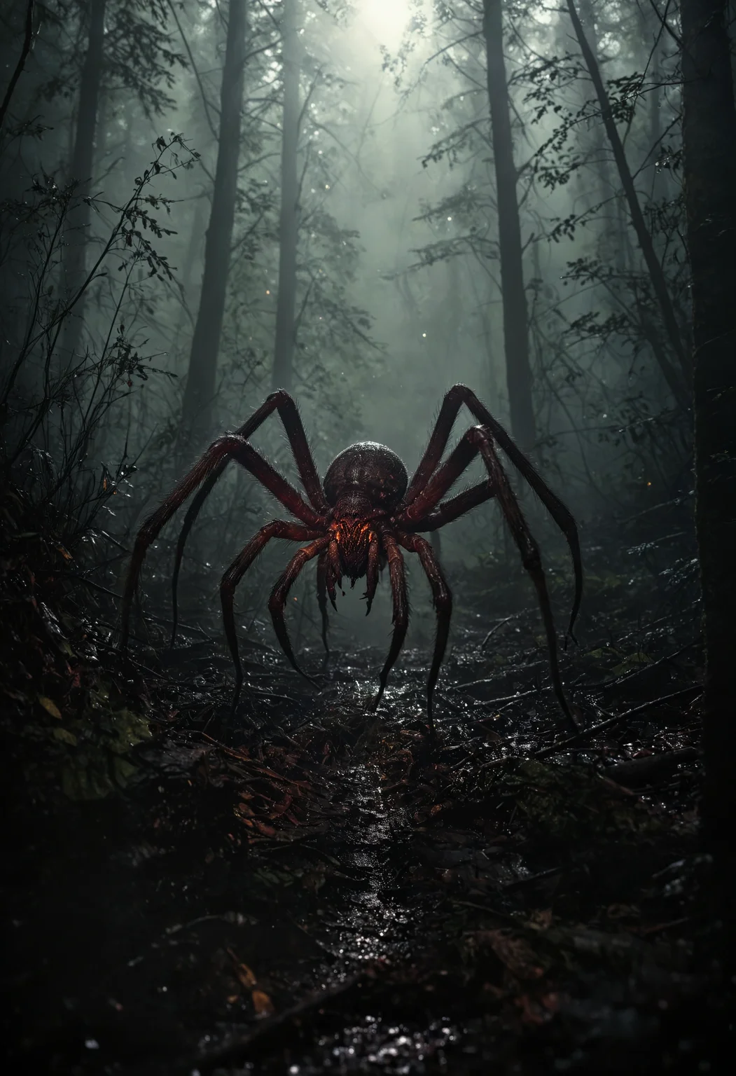 __Medium close-up__
__HDRI__
__Nikon D850 DSLR Camera__
videogame screenshot of a __Rainforest__, __Gloomy fog__, with an attacking  Frostbite Giant Spider, videogame screenshot, style skyrim
(masterpiece, award winning artwork) many details, extreme detailed, full of details, Wide range of colors, high Dynamic <lora:add-detail-xl:1> <lora:WildcardX-XL-Detail-Enhancer:0.9> <lora:aidma-Image Upgrader-v0.1:1> <lora:SDXLFaeTastic2400:0.085> <lora:MJ52:0.185> <lora:sinfully_stylish_SDKL:0.11> <lora:casting shadow style v2:0.1> <lora:CinematicStyle_v1:0.42> casting shadow style, cucoloris patterned illumination