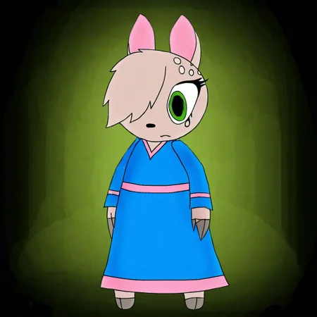 maydine, anthro, deer, solo,1girl, furry, green eyes, furry female, animal ears, hair over one eye