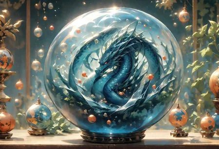 Jujutsu Kaisen dragon Blue Lock Super Dragon Ball Imagine a floating garden in space, where exotic plants grow in giant transparent bubbles. Each bubble contains a unique ecosystem, with magical creatures and vibrant colors. Explore the idea of a surreal intergalactic garden that defies the laws of physics dragon