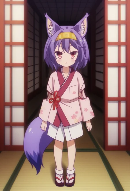 source_anime,,intricate details,rating_safe, masterpiece, best quality,
(best quality, absurd res, ultra detailed),,(4 finger:0.5),1girl, ((solo)), good eyes,perfect eyes,,detailed eyes, zPDXLxxx , zPDXL3,detailed, detailed face
BREAK
solo,indoors,standing,front view,full body,
izuna, izuna eyes, animal ears, fox ears, animal ear fluff, purple hair, hairband, tail, fox tail,Japanese clothes, kimono,
,
, <lora:add-detail-xl:2> <lora:izuna:0.8>