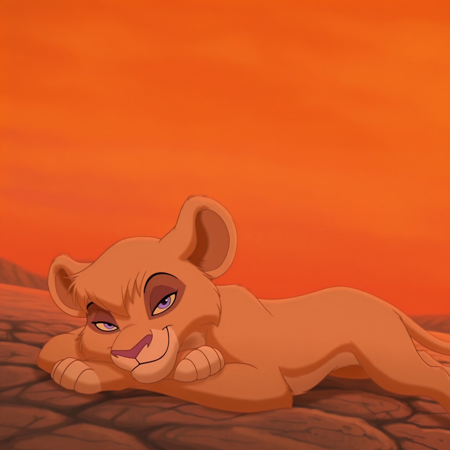 8k, uncensored, masterpiece, best quality, highly detailed, realistic, 1girl, solo, VitaniTLK, furry, feral, feline, lioness, brown hair, short hair, yellow sclera, purple eyes, black pupils, dark-pink nose, brown body, brown fur, tan body, tan fur, two tone body, two tone fur, (looking at viewer, sitting, sunset, orange sky, yellow grass, detailed background, front view, dutch angle, close-up, narrowed eyes, closed mouth, smile, arms crossed, lying, lying on stomach, ((paws, 4 fingers))