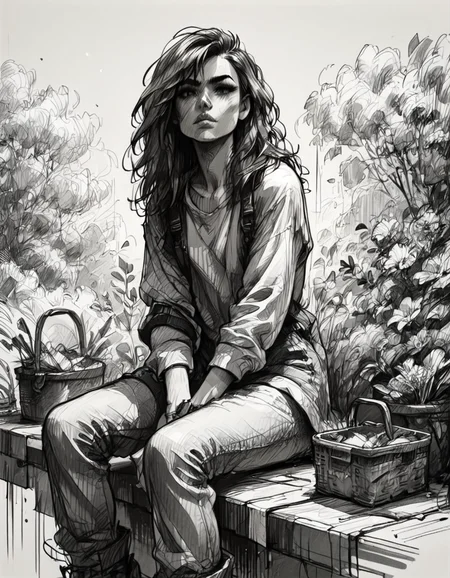 score_9, score_8_up, score_7_up,  <lora:Messy Sketch Style:1>, 1girl sitting, looking at viewer, monochrome, hatching (texture), graphite (medium),