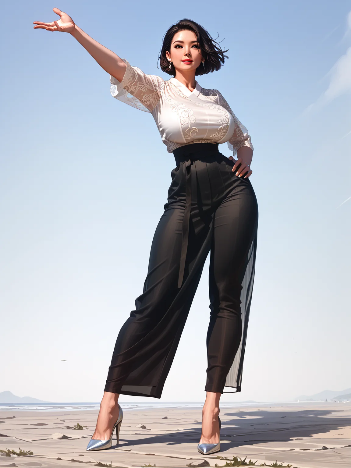 score_9, score_8_up, score_7_up, score_6_up, score_Realism, rating_safe,
full body,
korean, Sexy_Hanbok, Hanbok,
dynamic pose, dynamic angle, dynamic effect,
1girl, ((milf)), ((aged up)),
((gigantic_breasts)),
(very short hair), black eyes, black hair,
skinny,
<lora:add-detail-xl:2> <lora:Expressive_H:0.6> <lora:incase-ilff-v3-4:0.7> <lora:4t4rXLP:0.4> <lora:Sexy_Hanbok_Traditional_Korean_clothes_PONY:0.8>