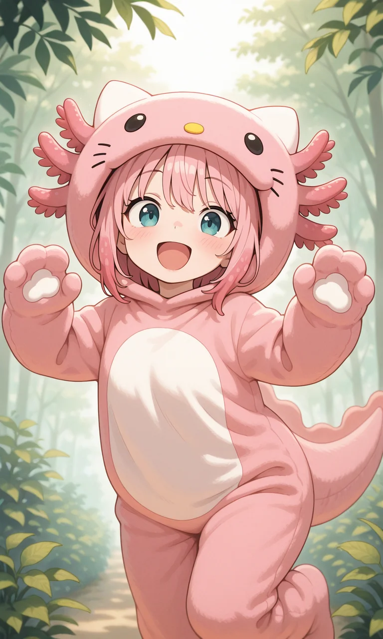 embedding:IllusP0s, axolotl costume, hello kitty, open mouth, happy,<lora:axolotl costume_illustrious.safetensors:0.8:0.8>
