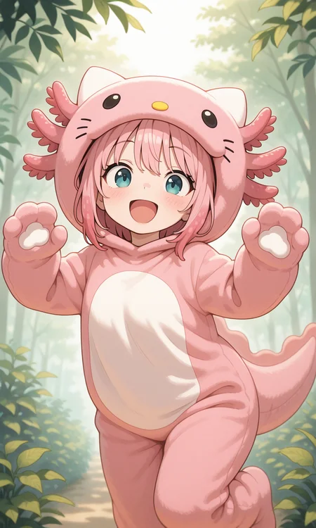 embedding:IllusP0s, axolotl costume, hello kitty, open mouth, happy,<lora:axolotl costume_illustrious.safetensors:0.8:0.8>