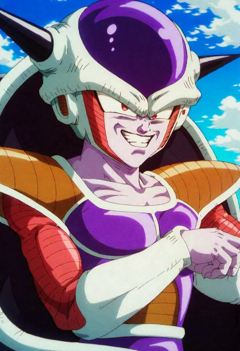 BadDream,easynegative,2D Portrait 1Frieza in a Ship, (best quality, masterpiece, detailed, highly detailed face) (Smiling:1.6), (with one hand raised and with one finger pointing up and the finger is generating a ((ball of energy)):1.0) (high definition face:1.0),(detailed eyes:1.0) open mouth, red eyes,8k,(Shutter), (solo), ((amazing perspective)), profesional composition ,