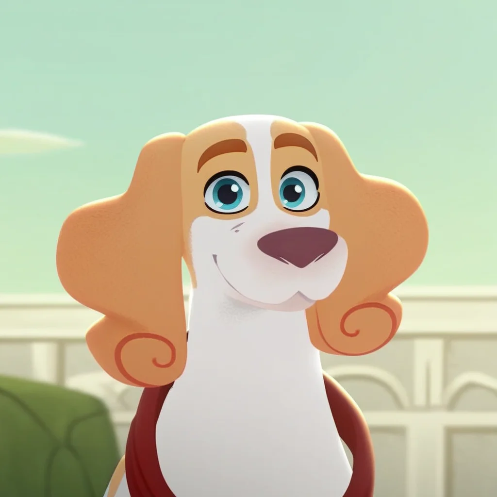 Lupin(character), dog, male, solo, blue eyes, upper body, looking at viewer, outside, smile,