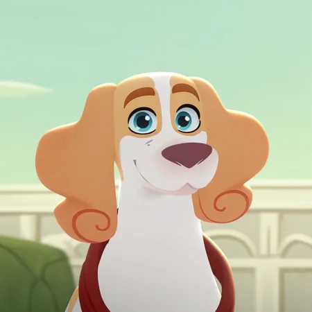 Lupin(character), dog, male, solo, blue eyes, upper body, looking at viewer, outside, smile,