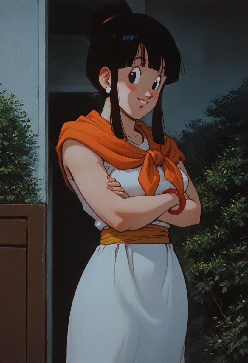 score_9, score_8_up, score_7_up,   score_9, score_8_up, score_7_up,score_9, score_8_up, score_7_up, score_6_up, score_5_up, source_anime, uncensored, BREAK, masterpiece, best quality, ultra-detailed, chichi_dbz, ((milf, mature face, tall)), Purple_Dress_Orange_Neckerchief, sleeveless, standing, smile, on the mountains, cowboy shot, realistic, volumetric lighting, intricate details, tonemapping, sharp focus, hyper detailed, <lora:chichi_dbzV2:0.7>