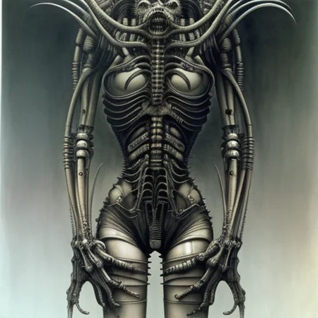 pikachu as bionic cyborg, art by hr giger, highly detailed, realistic style, , <hrgiger-drmacabre>, art by hr giger,