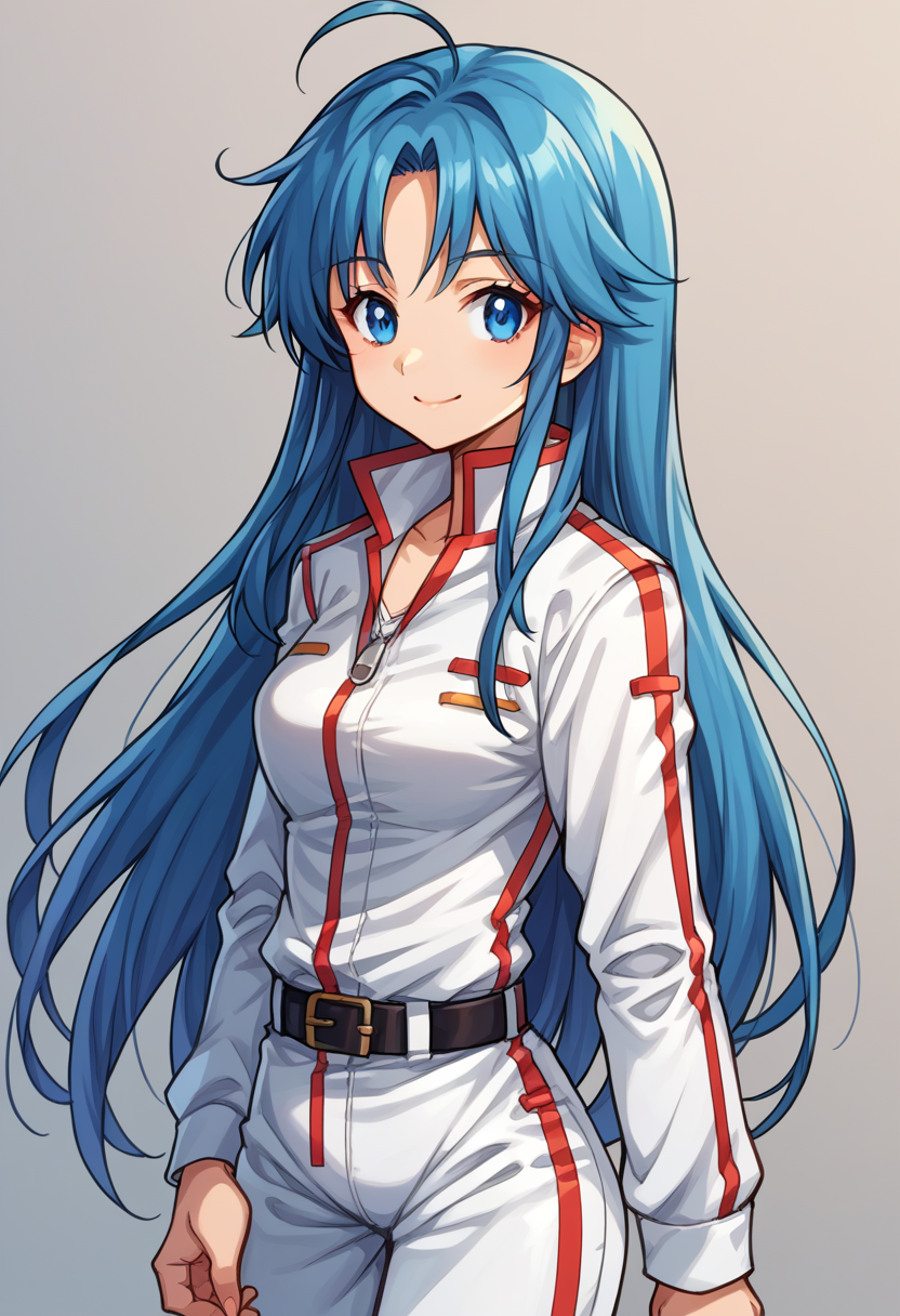 score_9, score_8_up, score_7_up, BREAK source_anime, absurdres, 1girl, solo, upper body, CCClarice, smile, ahoge, white jumpsuit,belt,<lora:CCClarice_PDXL-000005:1>