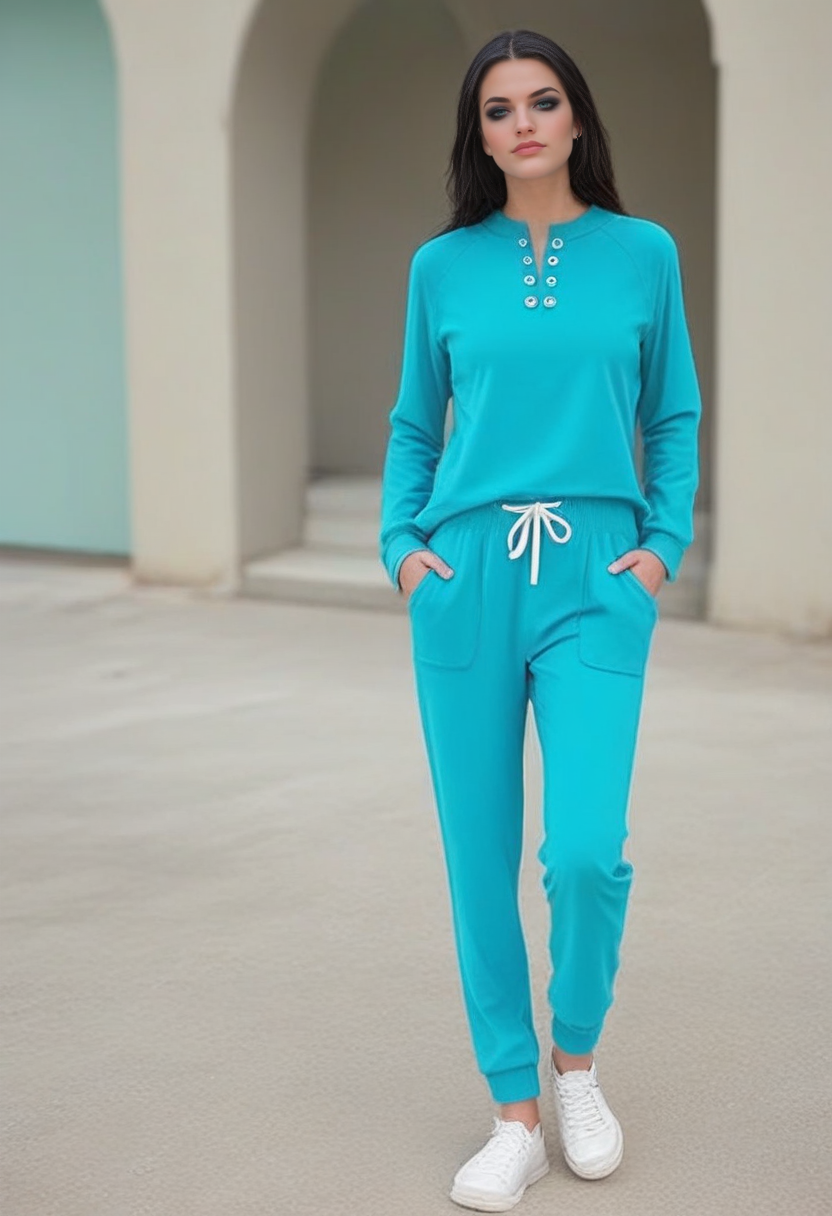 Stable_Yogis_PDXL_Positives 
<lora:train_Sweat_Suit_by_Stable_yogi_bsy_PONY:0.8>
 wearing a 99sweatsuit99 in Turquoise color,   pockets, long sleeves, full body,  shoes,
beautiful face, Subtle contour makeup style, Sleek blunt lob hairstyle, Midnight black hair_color, secluded mountain path with wildflowers