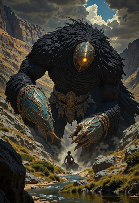  «The black creature chased him across a swamp. »
