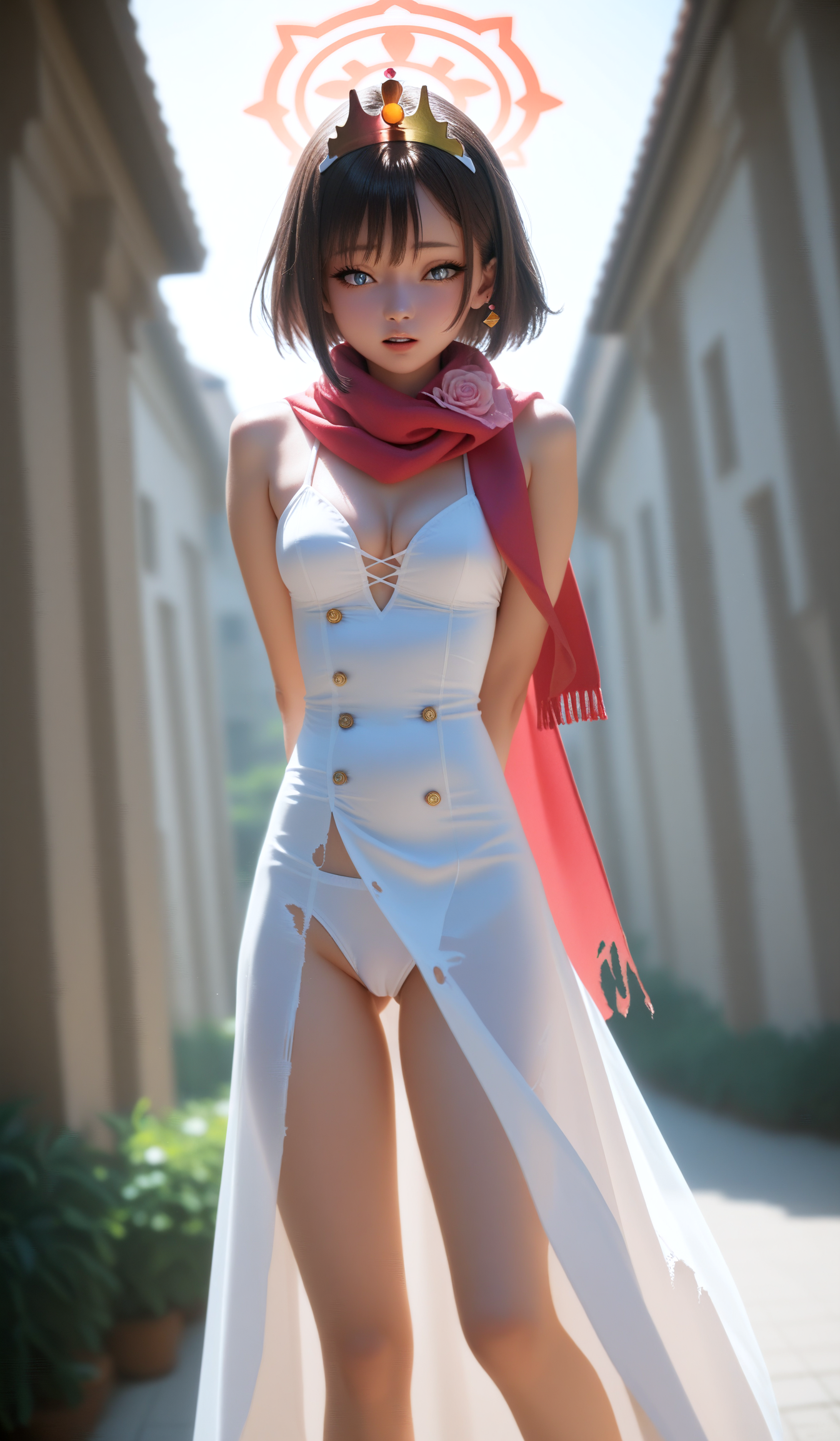 score_9,score_8_up,score_7_up,rating_explicit,underwear ,panty ,presenting, white skin, delicate and whimsical ambiance,outdoor ,chinese_girl,
(izuna \(swimsuit\) \(blue archive\), blue archive),
peerlessly beautiful,(dynamic angle,dynamic pose),shine,glowing,energy coalescing and vibrating,whole_body,lie_down,Elegant,
wearing wedding_dress,(((miniskirt))),charming,alluring,seductive,erotic,enchanting,cleavage,exposed,
(Scarf,,ripped or distressed look,High Slit, Button Closure),(shining included (i2) opal, barion cut, crown facets, 20.00 carat, flashing,    shimmering, rose gold, surface hardness, solidity, bleaching, illusion setting, rare, hard to find, timeless, retro modern, cultural symbols),