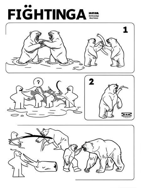 Fighting a polar bear <lora:ikea_instructions_xl_v1_5:1>