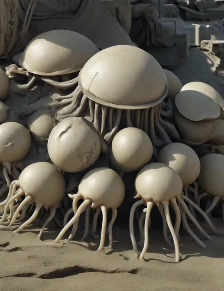 concept art, a heavily armored jellyfish, deep shadows, contrast ,  <lora:- SDXL - amredpll_armored_style_V1.0:.9>