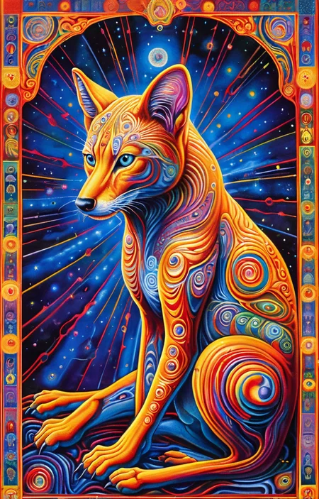 masterpiece,best quality,<lora:tbh375-sdxl:0.6>,illustration,style of Alex Grey animals
