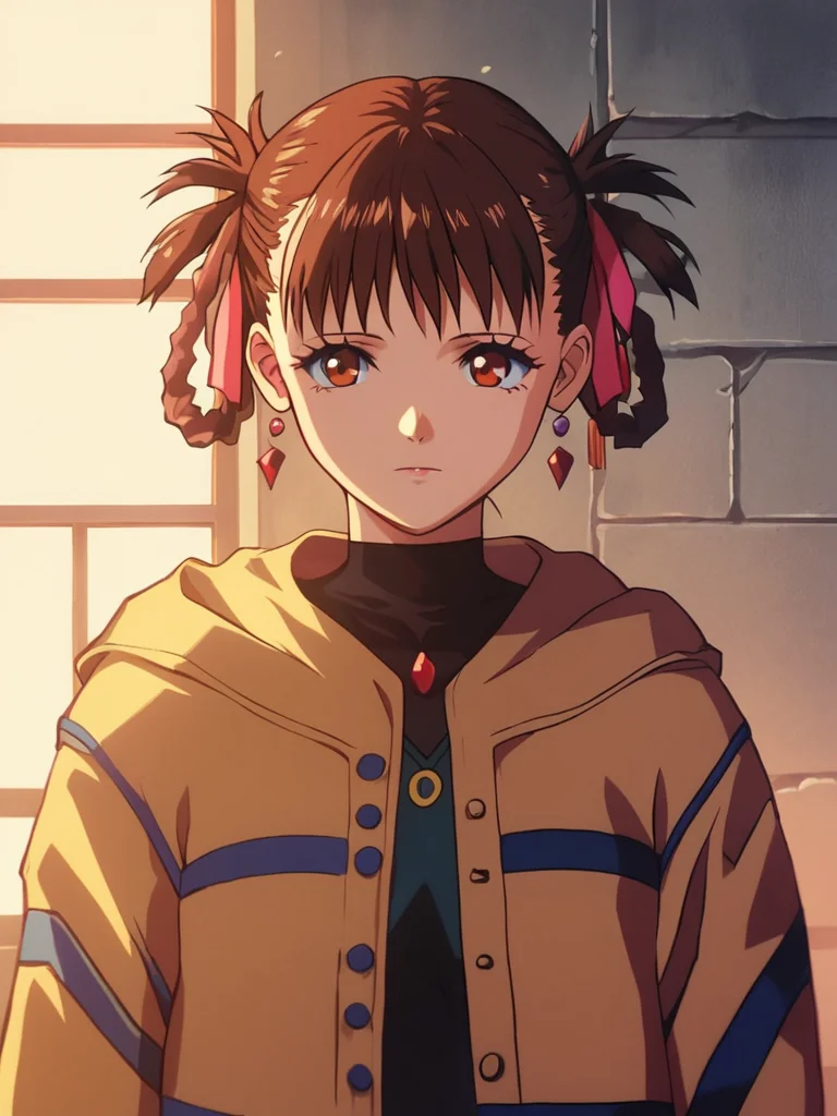 score_9, score_8_up, score_7_up, volumetric lighting,
sawa,
brown hair, jewelry, jacket, braid, hair rings
<lora:akite_pony_v1_mx:0.9>