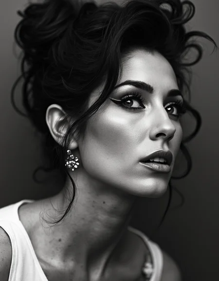 Amy Winehouse had a distinctive face characterized by her prominent cheekbones, large, expressive eyes, and a unique beehive hairstyle. Her bold eyeliner and often dramatic makeup accentuated her features, giving her a striking and unforgettable appearance.