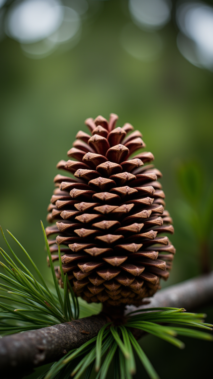Digital art, A vibrant and intricate digital artwork depicts a majestic pinecone, its leaves rustling in the gentle breeze. The image is rendered with precision and care, aidmaHyperrealism