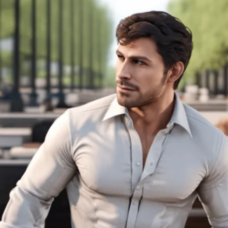 cinematic photo a fit man,<lora:Jack_CooperV1.7-000018>,handsome,european,white shirt,muscular,whiskers, . 35mm photograph, film, bokeh, professional, 4k, highly detailed