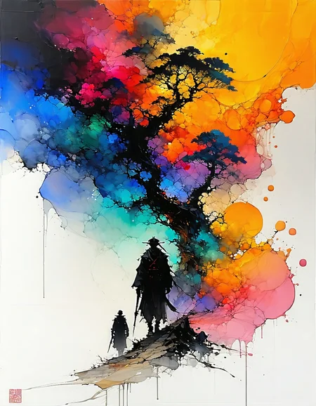 Lush fantasy, Yoji Shinkawa, Ashley Wood, fractal style, color burst, vivid colors, hyper detail