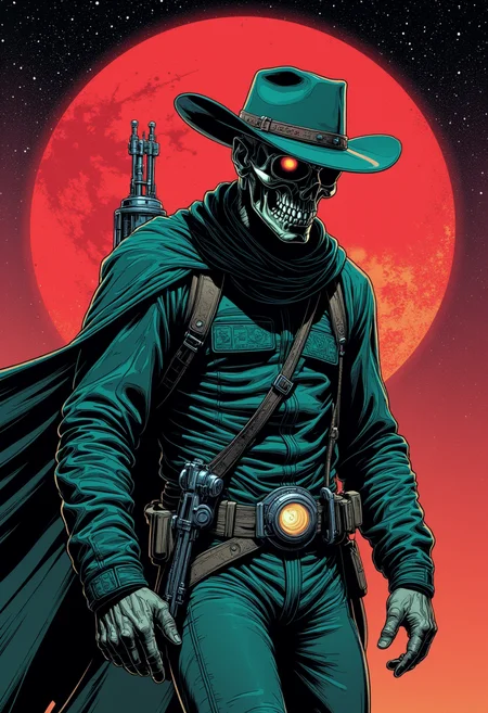 Detailed vector illustration. dead space cowboy