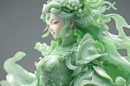 jade Sculptureï¼jade, realisticï¼1 girl mecha musume, <lora:jade:0.8>