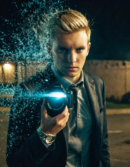 photograph dispersion effect, fflixdisp, 1boy, male focus, watch, wristwatch, phone, holding, upper body, realistic, long sleeves, glowing, formal, suit, cellphone, looking at viewer, jacket, blonde hair, short hair
<lora:dispersion:0.7>
<lora:FILM_PHOTOGRAPHY_STYLE:0.25> film photography style, light grain, medium grain, heavy grain, 50mm . cinematic 4k epic detailed 4k epic detailed photograph shot on kodak detailed cinematic hbo dark moody, 35mm photo, grainy, vignette, vintage, Kodachrome, Lomography, stained, highly detailed, found footage